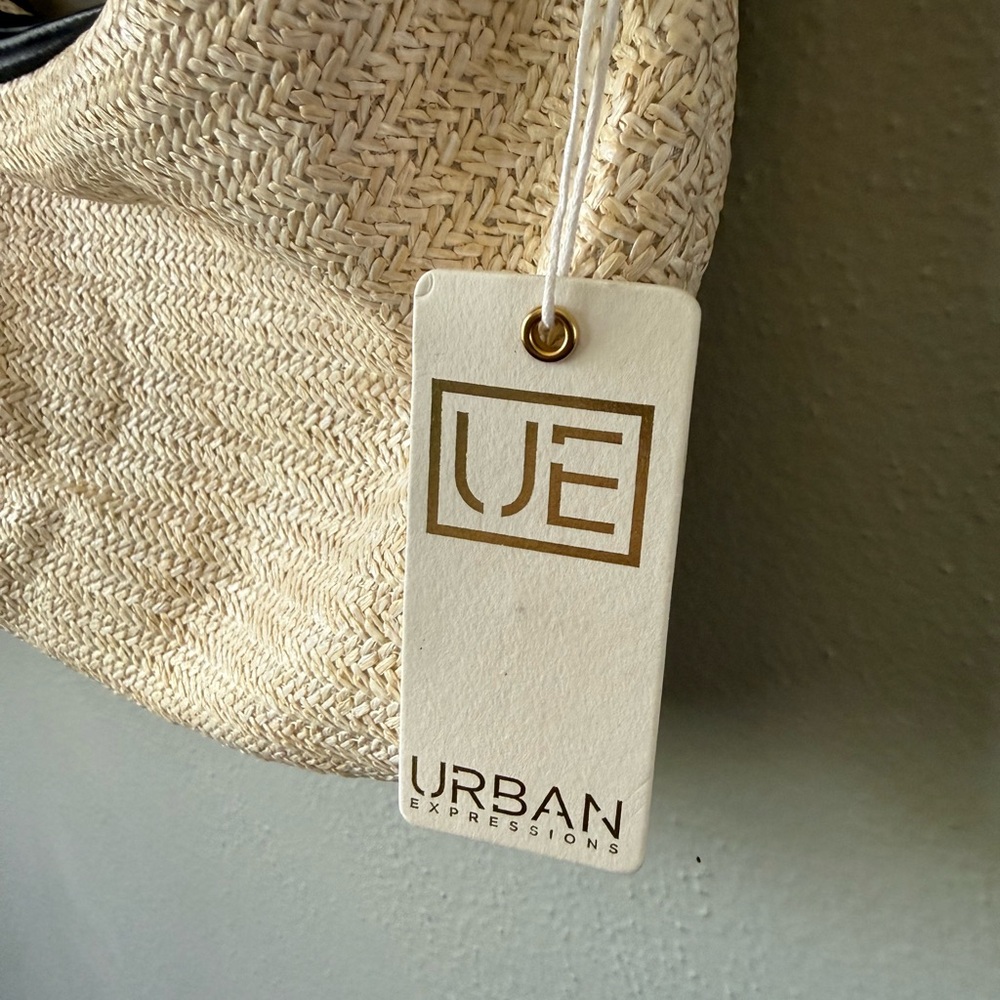 Urban Expressions Woven Cream Shoulder Bag - Picture 4 of 5